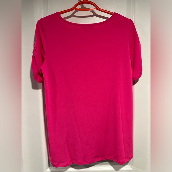 Kim & Co. Brazil Knit Short Ruched Sleeve Top - Picture 6 of 10